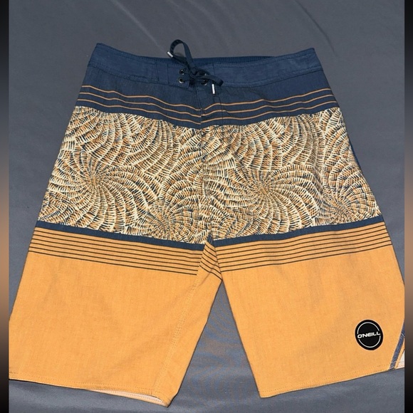 Oneill Men Orange and Blue Boardshort / Swim Trunk Shorts Size 28